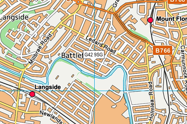 G42 9SG map - OS VectorMap District (Ordnance Survey)