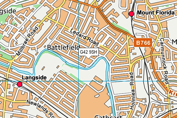 G42 9SH map - OS VectorMap District (Ordnance Survey)