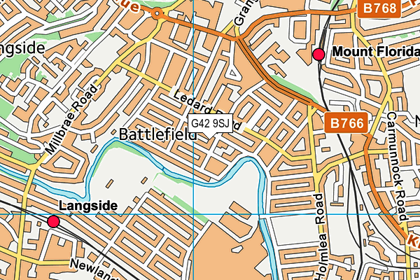 G42 9SJ map - OS VectorMap District (Ordnance Survey)