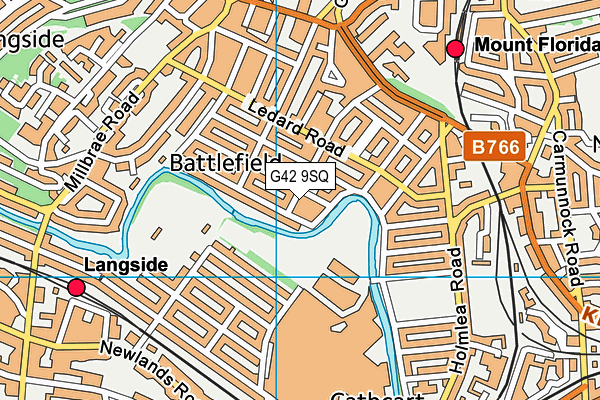 G42 9SQ map - OS VectorMap District (Ordnance Survey)