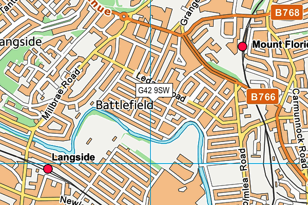 G42 9SW map - OS VectorMap District (Ordnance Survey)