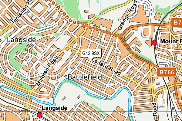 G42 9SX map - OS VectorMap District (Ordnance Survey)