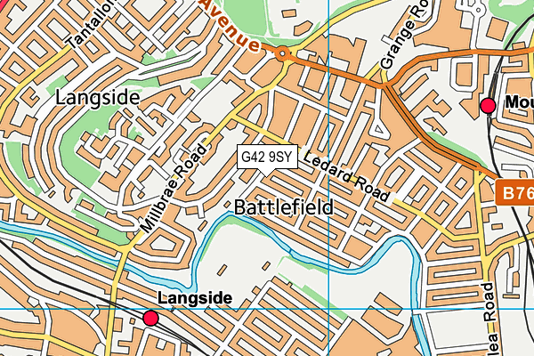 G42 9SY map - OS VectorMap District (Ordnance Survey)