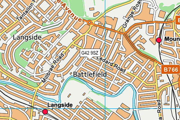 G42 9SZ map - OS VectorMap District (Ordnance Survey)