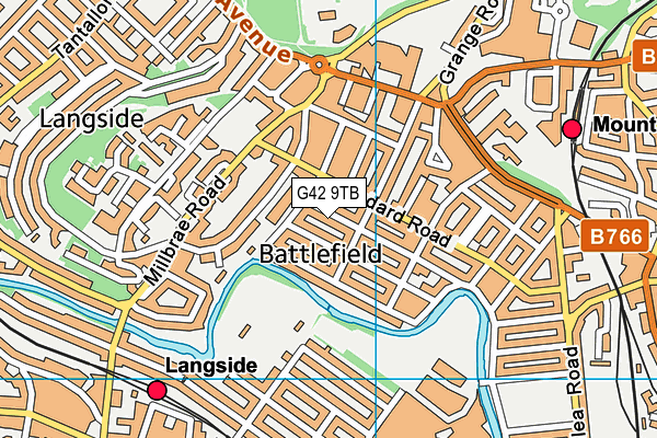 G42 9TB map - OS VectorMap District (Ordnance Survey)