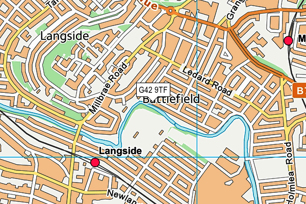 G42 9TF map - OS VectorMap District (Ordnance Survey)