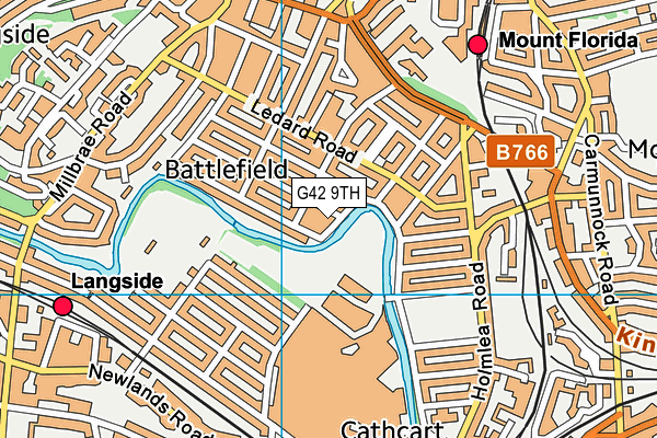 G42 9TH map - OS VectorMap District (Ordnance Survey)