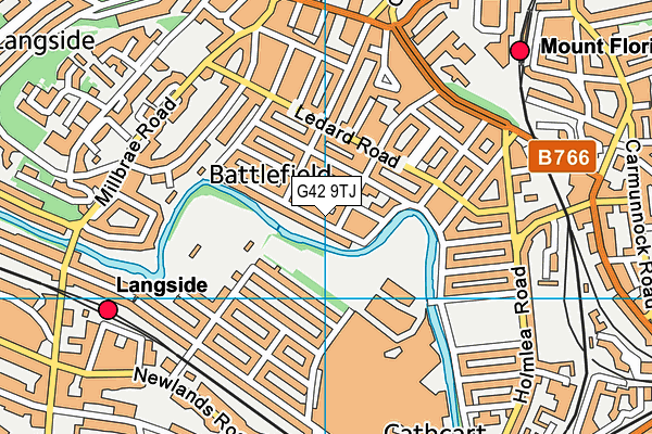 G42 9TJ map - OS VectorMap District (Ordnance Survey)