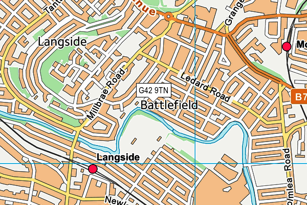 G42 9TN map - OS VectorMap District (Ordnance Survey)