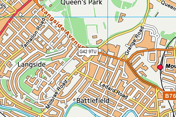 G42 9TU map - OS VectorMap District (Ordnance Survey)