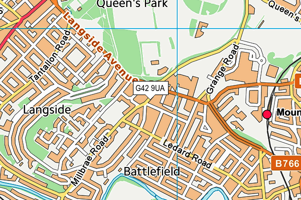 G42 9UA map - OS VectorMap District (Ordnance Survey)