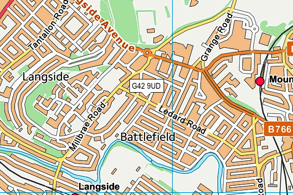 G42 9UD map - OS VectorMap District (Ordnance Survey)