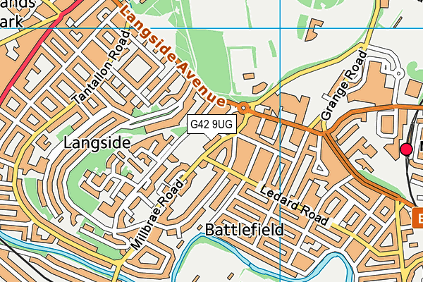 G42 9UG map - OS VectorMap District (Ordnance Survey)