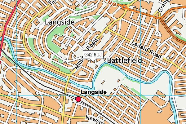 G42 9UJ map - OS VectorMap District (Ordnance Survey)