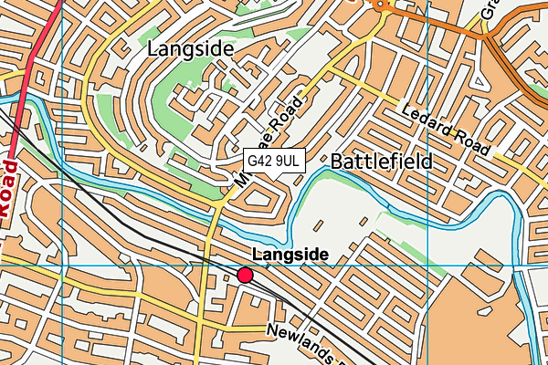 G42 9UL map - OS VectorMap District (Ordnance Survey)