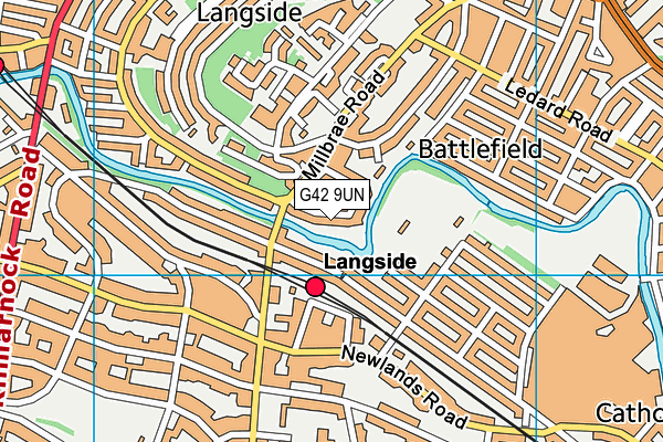 G42 9UN map - OS VectorMap District (Ordnance Survey)