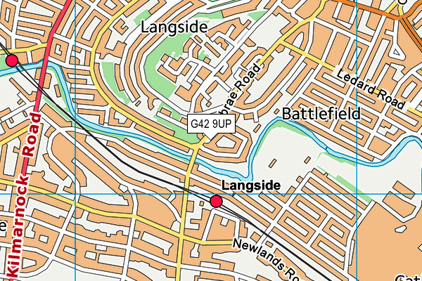 G42 9UP map - OS VectorMap District (Ordnance Survey)