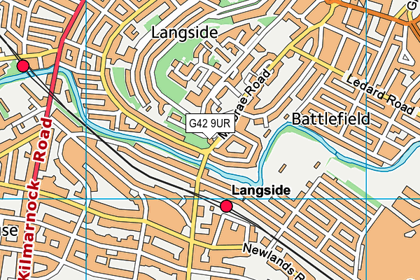 G42 9UR map - OS VectorMap District (Ordnance Survey)