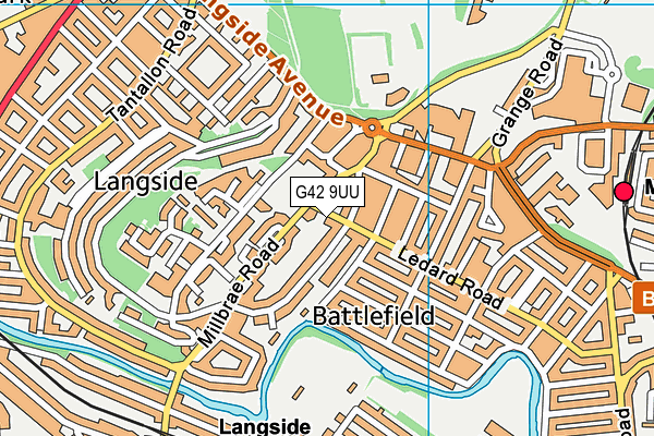 G42 9UU map - OS VectorMap District (Ordnance Survey)