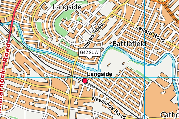 G42 9UW map - OS VectorMap District (Ordnance Survey)