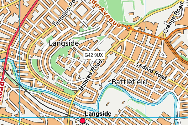 G42 9UX map - OS VectorMap District (Ordnance Survey)