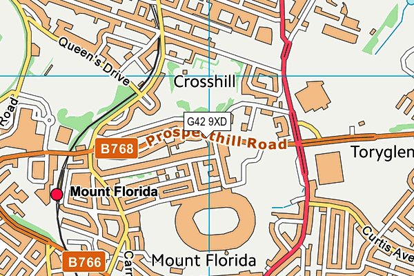 G42 9XD map - OS VectorMap District (Ordnance Survey)