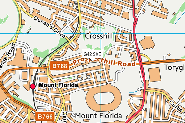 G42 9XE map - OS VectorMap District (Ordnance Survey)