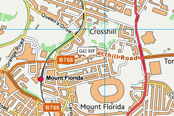 G42 9XF map - OS VectorMap District (Ordnance Survey)