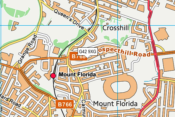 G42 9XG map - OS VectorMap District (Ordnance Survey)