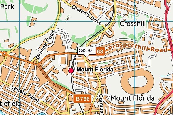 G42 9XJ map - OS VectorMap District (Ordnance Survey)