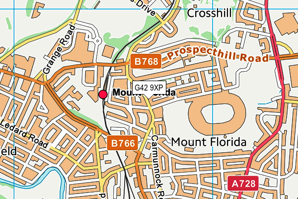 G42 9XP map - OS VectorMap District (Ordnance Survey)