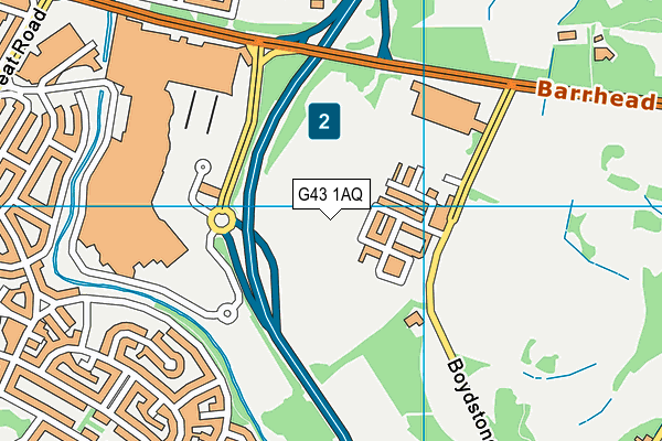 G43 1AQ map - OS VectorMap District (Ordnance Survey)