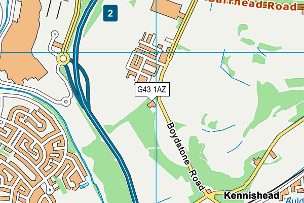 G43 1AZ map - OS VectorMap District (Ordnance Survey)