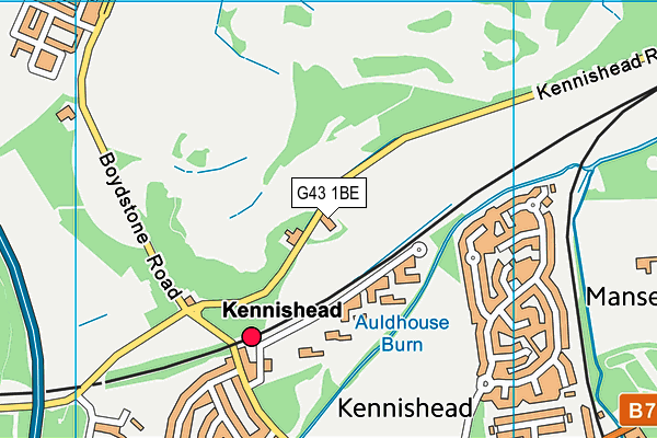 G43 1BE map - OS VectorMap District (Ordnance Survey)