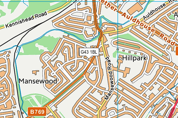 G43 1BL map - OS VectorMap District (Ordnance Survey)