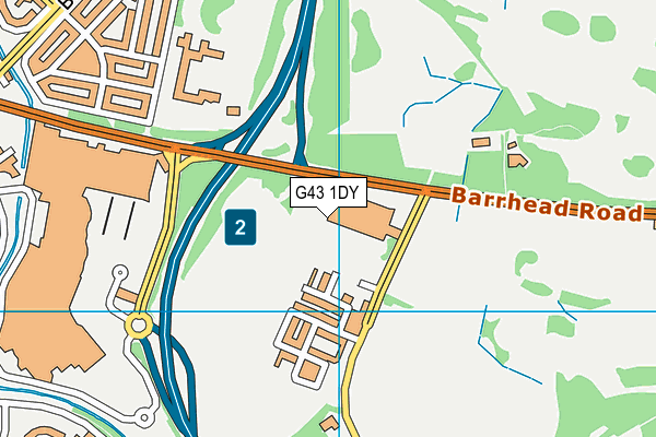 G43 1DY map - OS VectorMap District (Ordnance Survey)