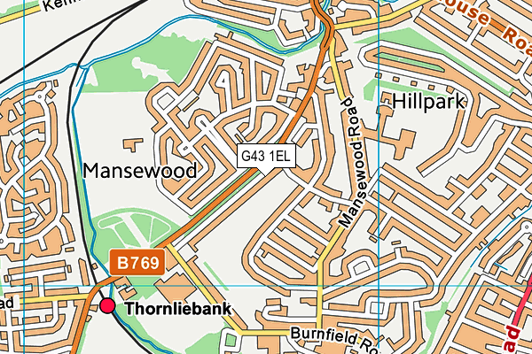 G43 1EL map - OS VectorMap District (Ordnance Survey)