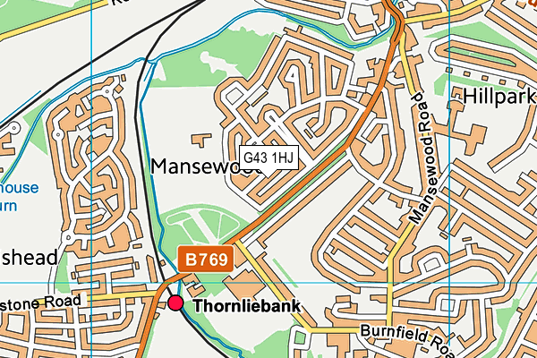 G43 1HJ map - OS VectorMap District (Ordnance Survey)