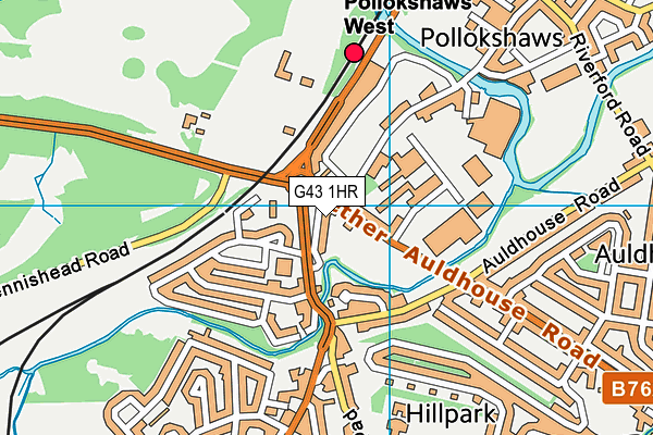 G43 1HR map - OS VectorMap District (Ordnance Survey)