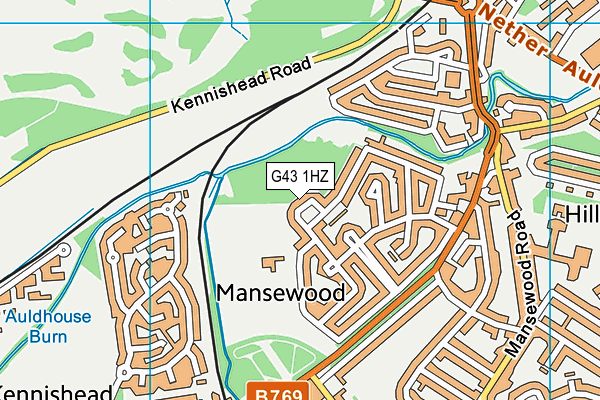 G43 1HZ map - OS VectorMap District (Ordnance Survey)