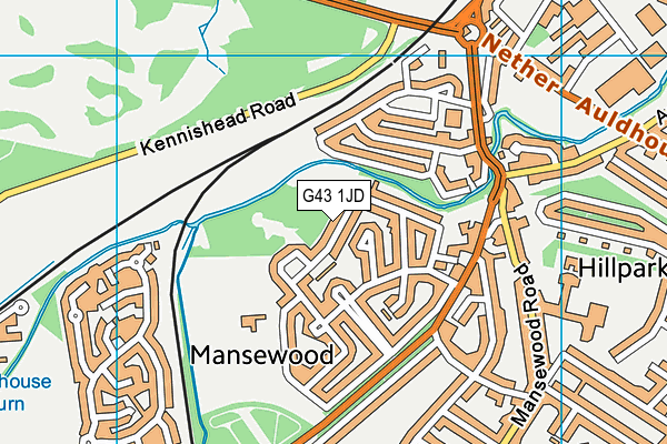 G43 1JD map - OS VectorMap District (Ordnance Survey)