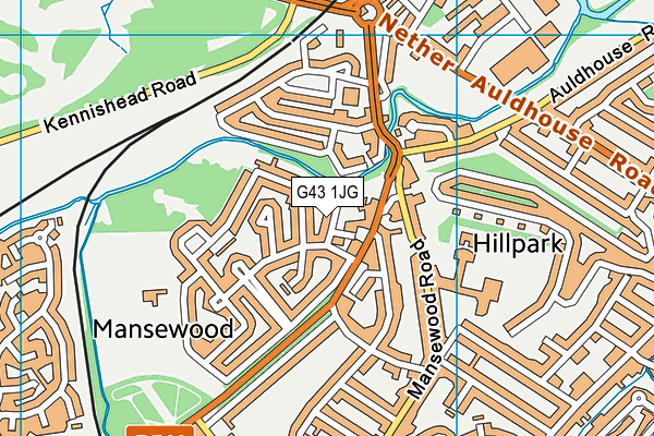 G43 1JG map - OS VectorMap District (Ordnance Survey)