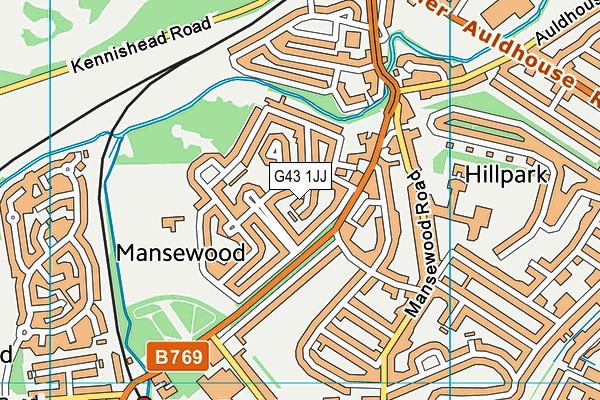 G43 1JJ map - OS VectorMap District (Ordnance Survey)