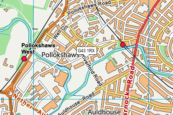 G43 1RX map - OS VectorMap District (Ordnance Survey)