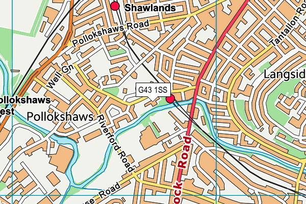 G43 1SS map - OS VectorMap District (Ordnance Survey)