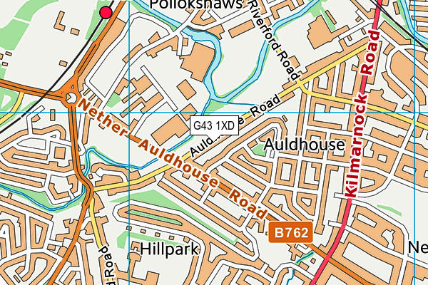 G43 1XD map - OS VectorMap District (Ordnance Survey)