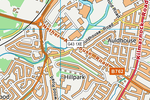 G43 1XE map - OS VectorMap District (Ordnance Survey)