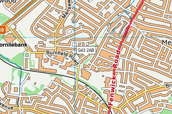 G43 2AB map - OS VectorMap District (Ordnance Survey)