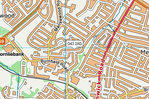 G43 2AG map - OS VectorMap District (Ordnance Survey)