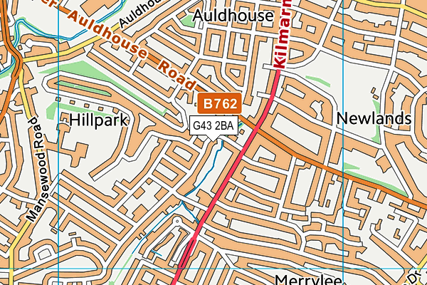 G43 2BA map - OS VectorMap District (Ordnance Survey)